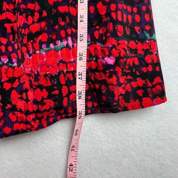 NWOT Marc New York Andrew Marc S Red Black Belted Smocked Sides Fit/Flare Dress - Picture 12 of 12